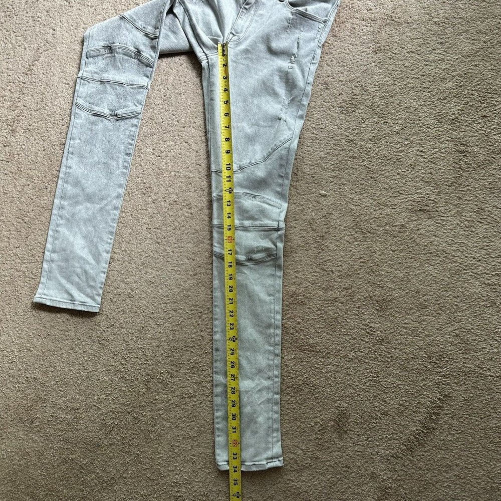 Asos Jeans Women's Size 32x34 Casual Skinny Denim Grey Light Distressed - Picture 10 of 15